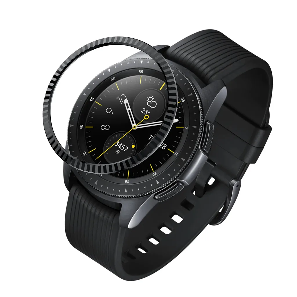 42mm I Замена Смарт часы аксессуары для samsung Galaxy Watch 42 мм/46 мм ободок кольцо клейкая крышка против царапин металл - Цвет: 42mm I