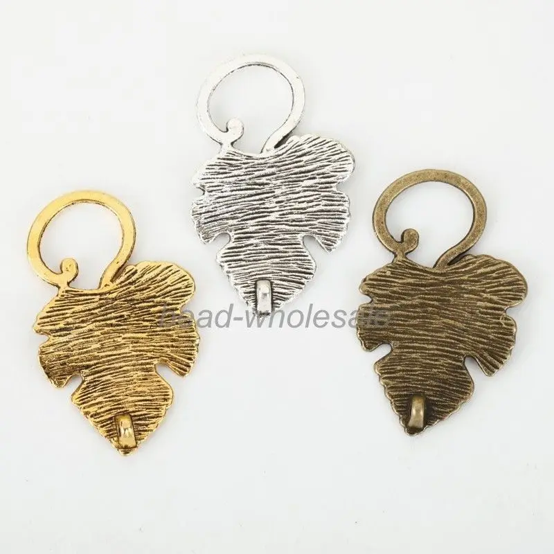10 комплектов Серебряный/Золотой виноградный лист тумблер застежки разъемы для