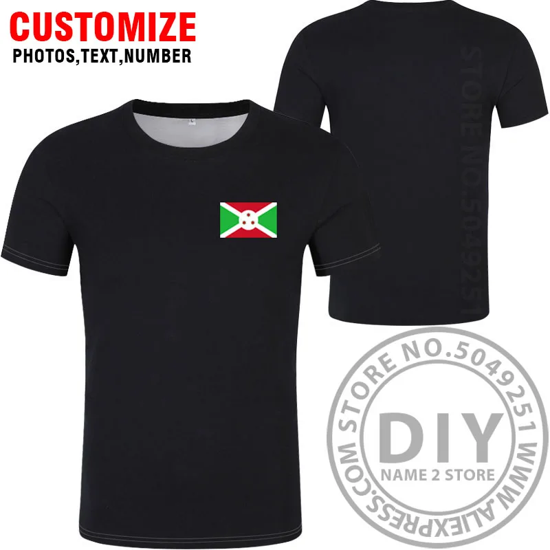 Style 1 BURUNDI t shirt logo free custom made name number bdi country t-shirt nation flag bi french burundian print black photo clothing - Цвет: Style 1