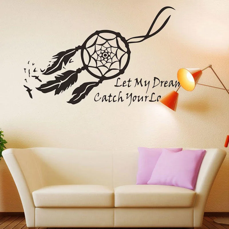 Наклейки на стену с надписью Let My Dream Catch Your Love K660 | Дом и сад