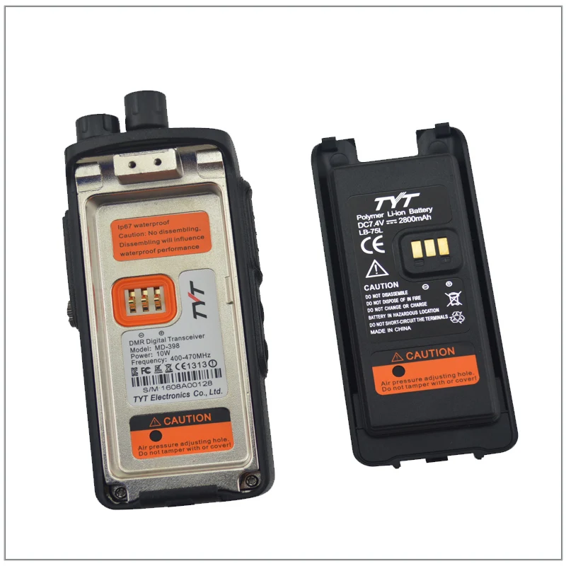 Портативная рация UHF walkieTalkie TYT MD398/DMR цифровая двусторонняя IP67 10 Вт 400 470 МГц Mototrbo Tier