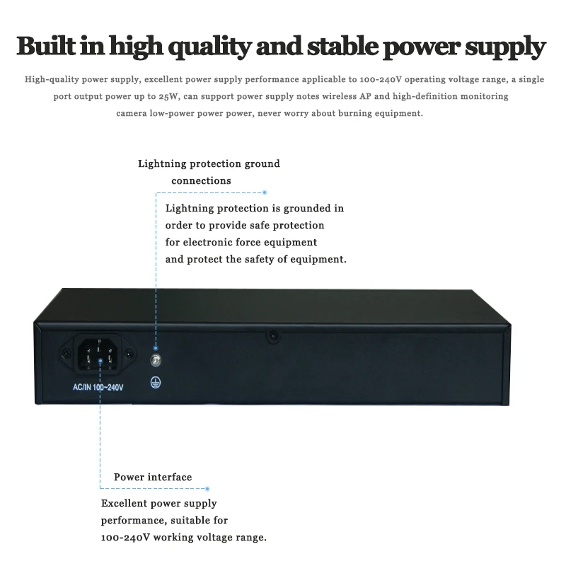 Коммутатор POE с 16 портами питание к ip-камере беспроводной ap 16-портовый коммутатор