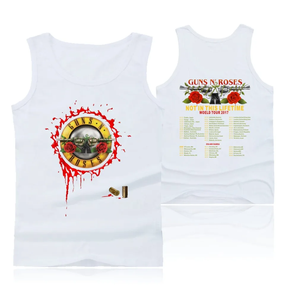 GUNS N ROSES, панковские майки для фитнеса, майка без рукавов, летняя майка, майка для спортзала, Мужская одежда для бодибилдинга, ружья и розы