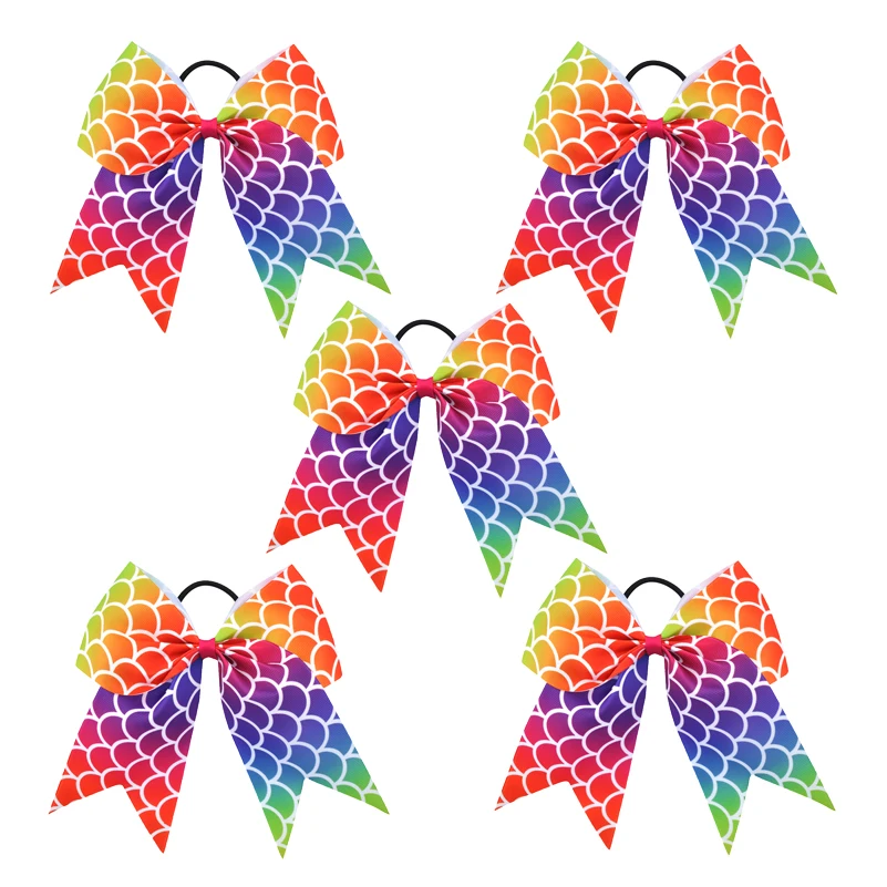 Женская разноцветная эластичная лента для волос с бантом 5 цветов 7