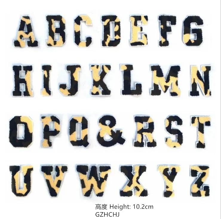 

10 pcs Towel Alphabet Embroidered patches sew on fashion Motif Applique hat bag shoe kids name decor repair fabric accessory