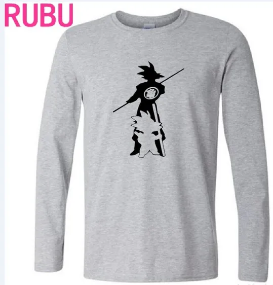 2017 новые модные футболки goku футболка с длинным рукавом для мужчин harajuku ball z hipster