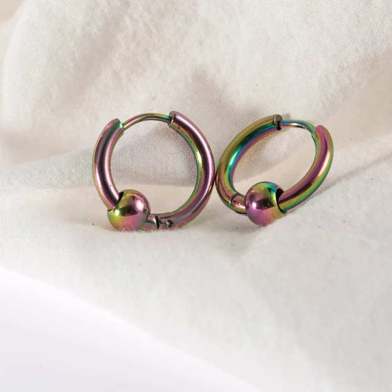 Хип-поп из нержавеющей стали серьги-кольца для женщин здоровый круг