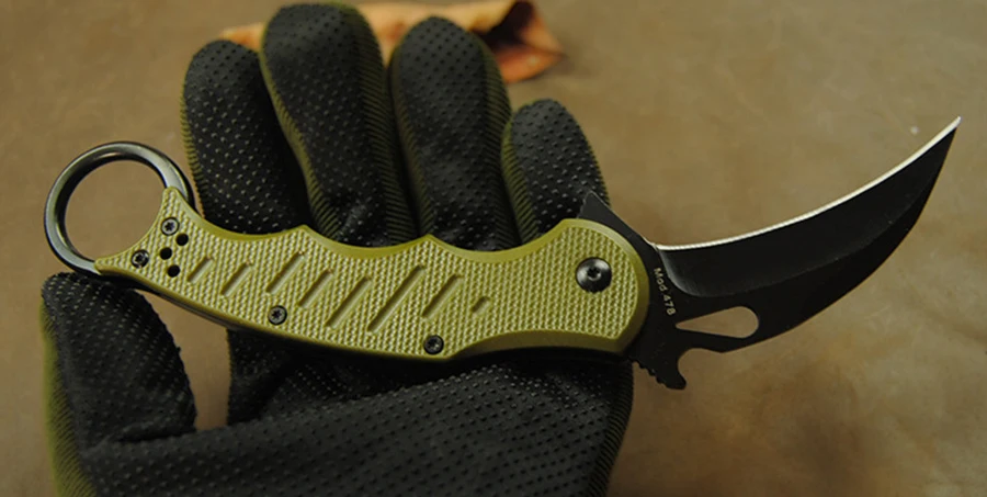 Новинка, складной нож Karambit 5Cr13, лезвие, ABS ручка, для тренировок, кемпинга, карманные тактические ножи для выживания, инструмент для повседневного использования