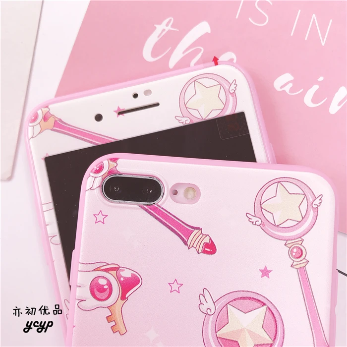 Чехол для iphone XR Cardcaptor Sakura+ пленка для экрана из закаленного стекла для iphone X XS Max 7 8 plus 6 S plus Sailor Moon+ ремешок
