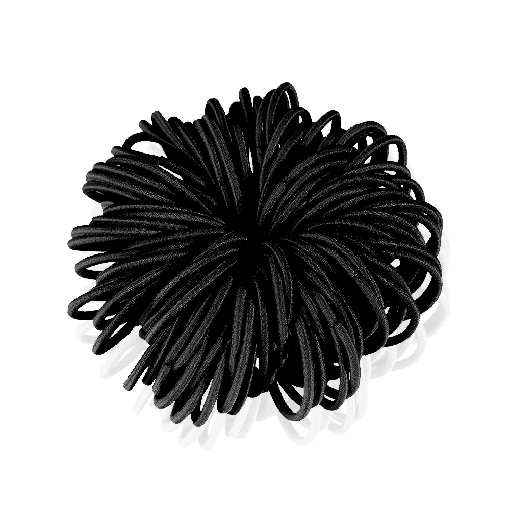 100 шт./лот 3 см держатель для волос с хвостиком девочек тонкая эластичная резинка