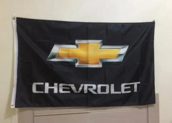 Шевроле автомобиль бренд флаг цикл Гоночный 3x5ft полиэстер 2017 2018 | Дом и сад