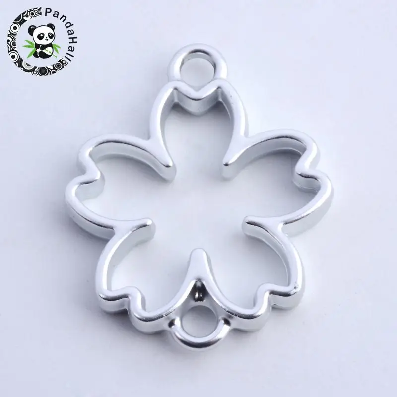 

Matte Style Rack Plating Alloy Flower Links, 1/1Loop, Lead Free & Nickel Free 29x24x3.5mm, Hole: 3mm
