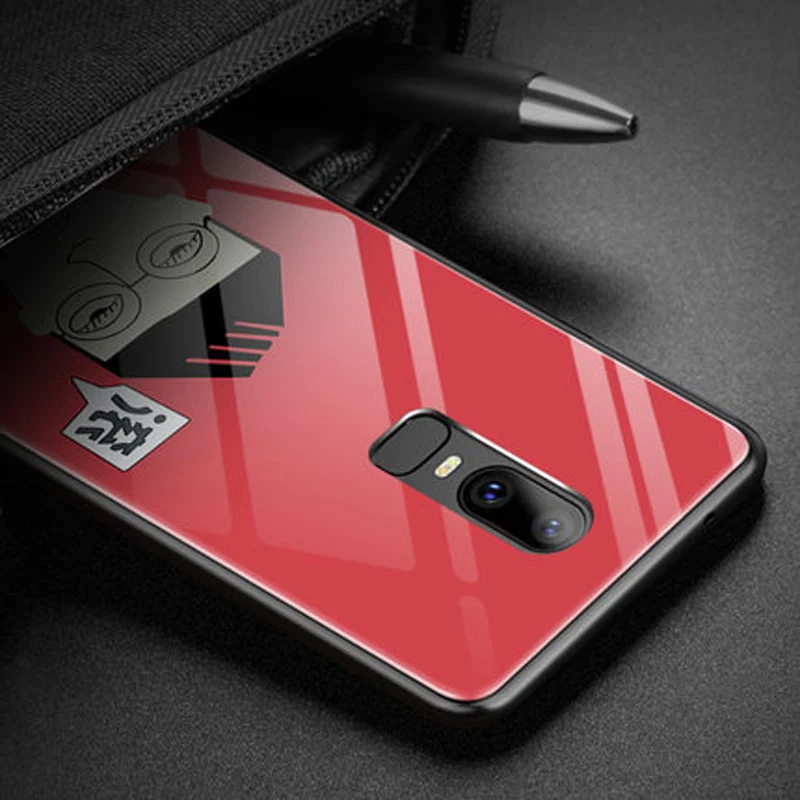 Жесткий чехол из закаленного стекла для Oneplus 6, чехлы с мультяшным влюбленным, чехол One plus 6, чехол Oneplus6 1+ 6, Защитные Чехлы A6000 Fundas