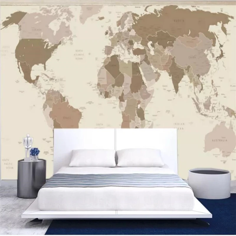 Обои на заказ 3d обои Европейский минималистичный Ностальгический мир карта фон