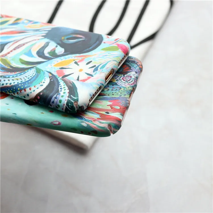 luxury Art Oil Painting Deer&ampZebra Phone case For iphone 6 6s 7 8 puls cases PC Hard Frosted cover | Мобильные телефоны и