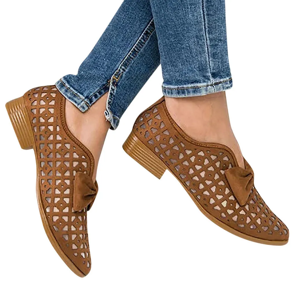 SAGACE/Женская обувь сандалии с бантом в винтажном стиле на низком каблуке