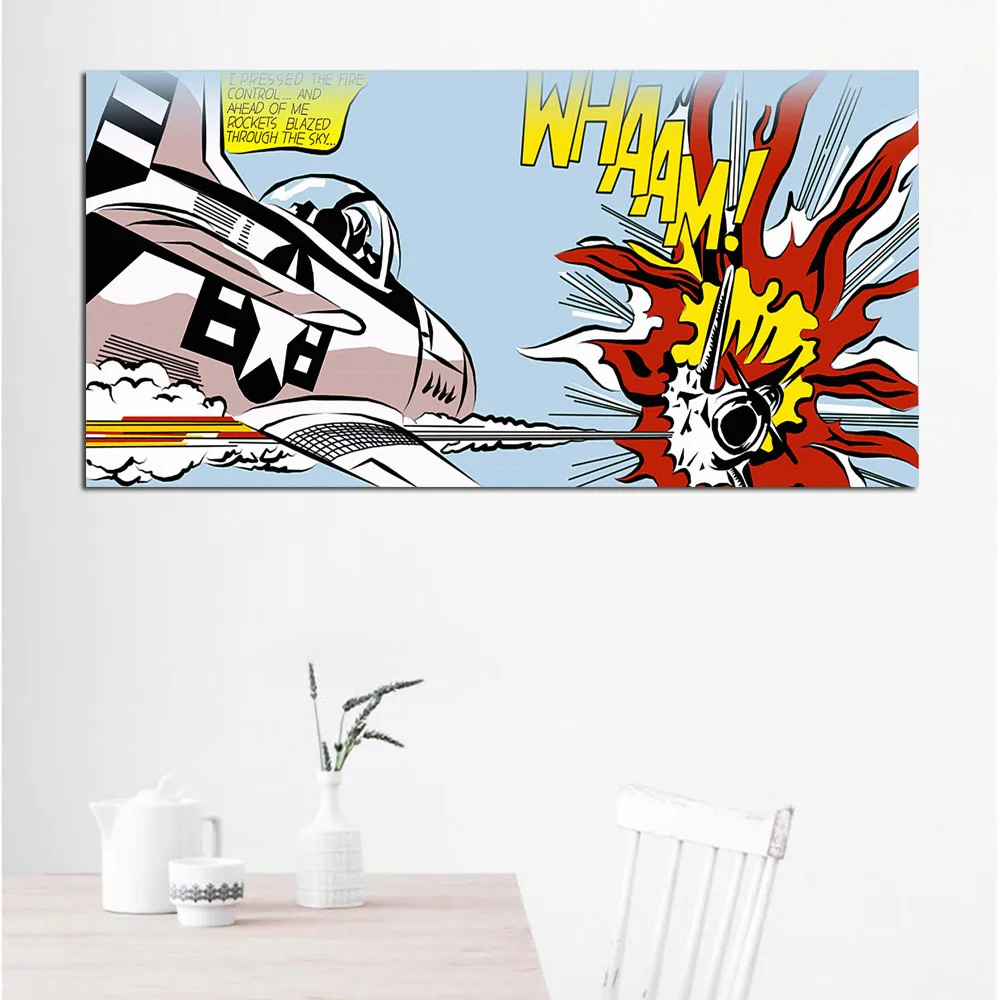 Roy Lichtenstein 35 RELIABLI ART Roy Lichtenstein абстрактные плакаты поп-арт Картина на холсте настенные картины для гостиной большой размер без рамки - Цвет: Roy Lichtenstein 35