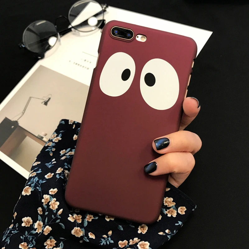 Забавный мультфильм глаза рисунком чехол для телефона iPhone 6 6S 7 8 Plus X жесткий