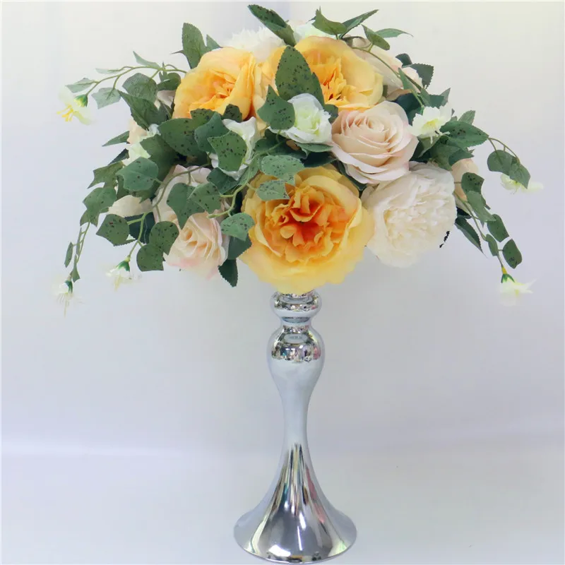 003 Only flowers Пользовательские 35 см искусственные цветы розы мяч свадебное расположение декора фон T станция Стенд цветы домашний стол садовый декор - Цвет: 003 Only flowers