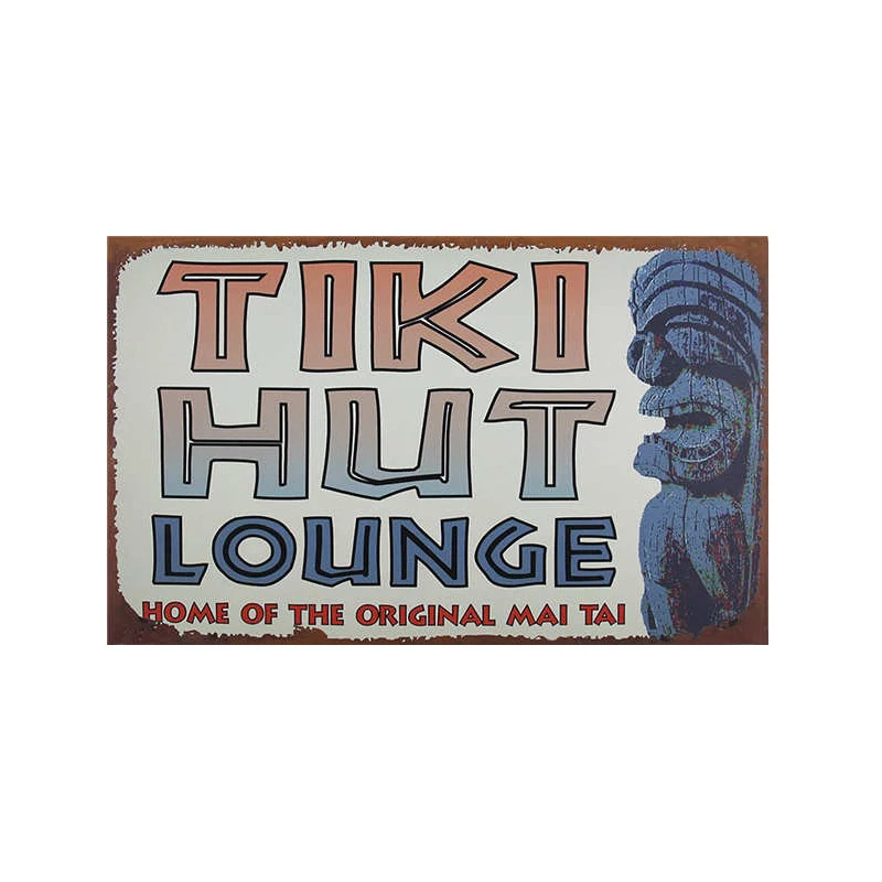 Tiki Hut Lounge табличка винтажные металлические жестяные знаки домашний бар гаражные