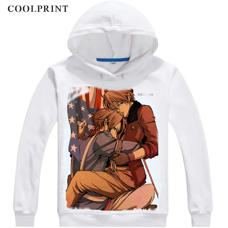 США Альфреда Ф. Jones мужские толстовки с капюшоном Axis Powers Hetalia Мужская толстовка уличная аниме-толстовка с длинным капюшоном - Цвет: Коричневый