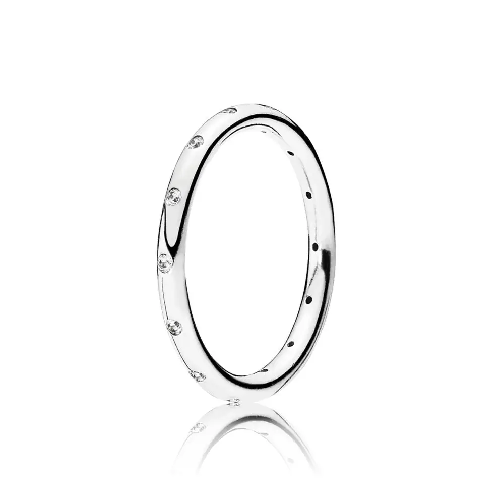Новая мода для женщин, 925 пробы, серебряные кольца, розовое золото, полые, любовь, Лаки, восемь кристаллов, кольцо на палец для свадьбы, ювелирное изделие, подарок - Цвет основного камня: DR047