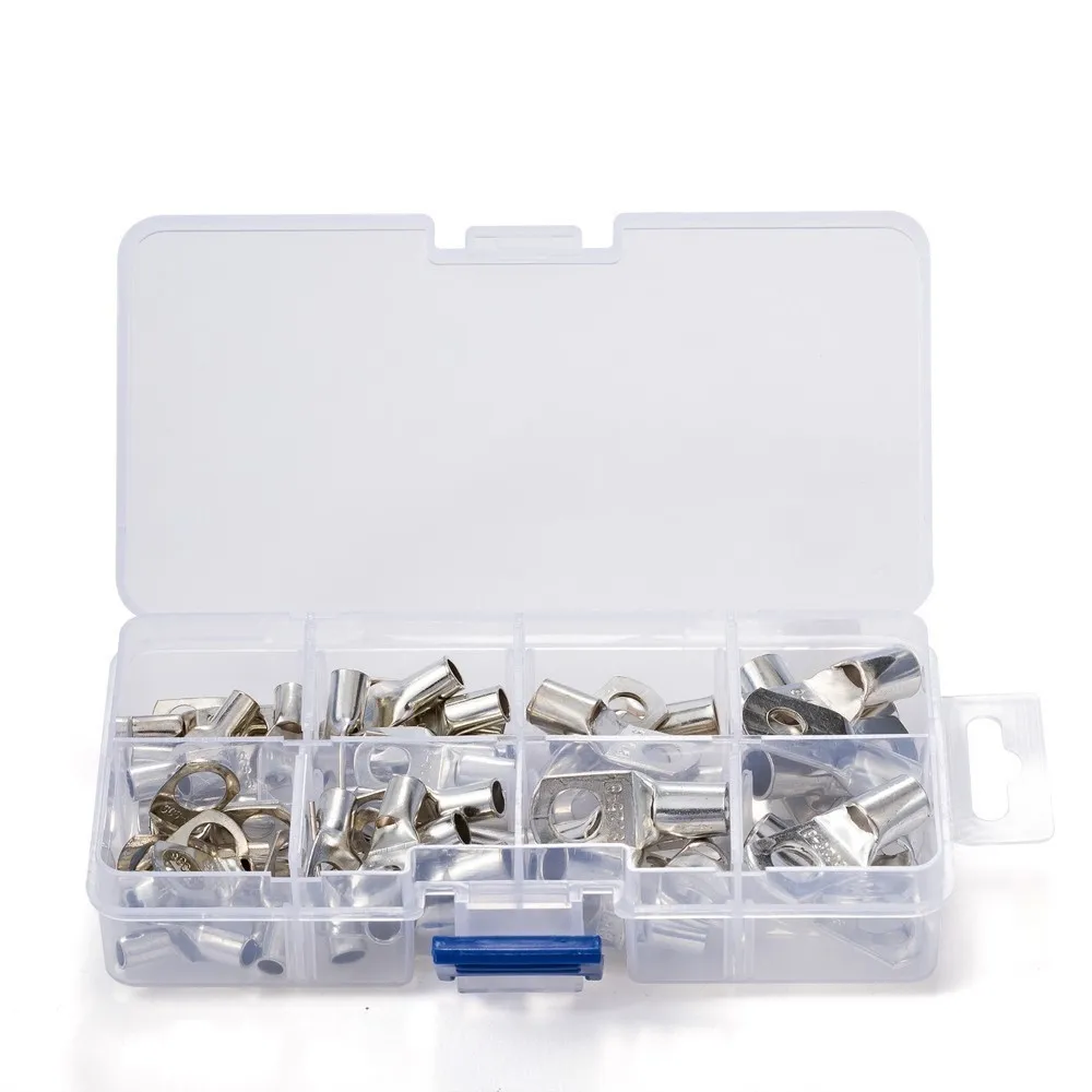 

60pcs Bolt Hole Tinned Copper Cable lugs Battery Terminals set Wire terminals connector