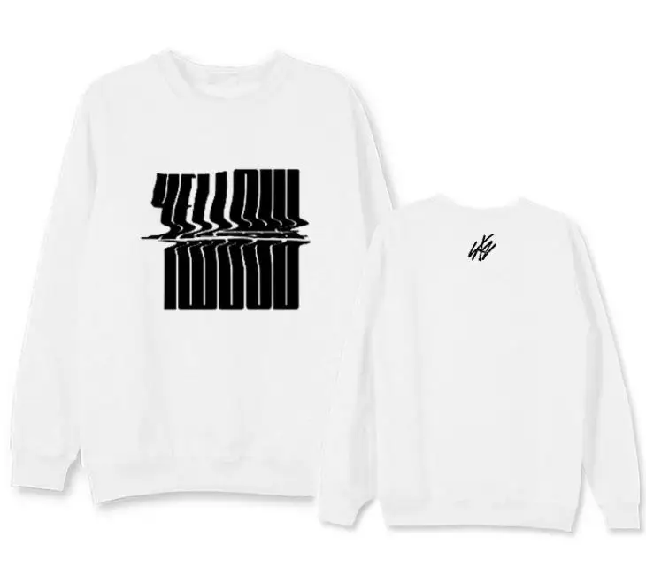 thin Kpop straykids stray kids yellow wood album same printing o neck hoodies unisex fleece/thin pullover loose sweatshirt - Цвет: thin