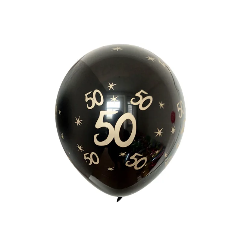 50th black День рождения воздушные шары 5 шт. надувные шары с конфетти 12 дюймов латексные шары Globos 18 21 30 40 50 60 Юбилей воздушные шары на день - Цвет: 50th black