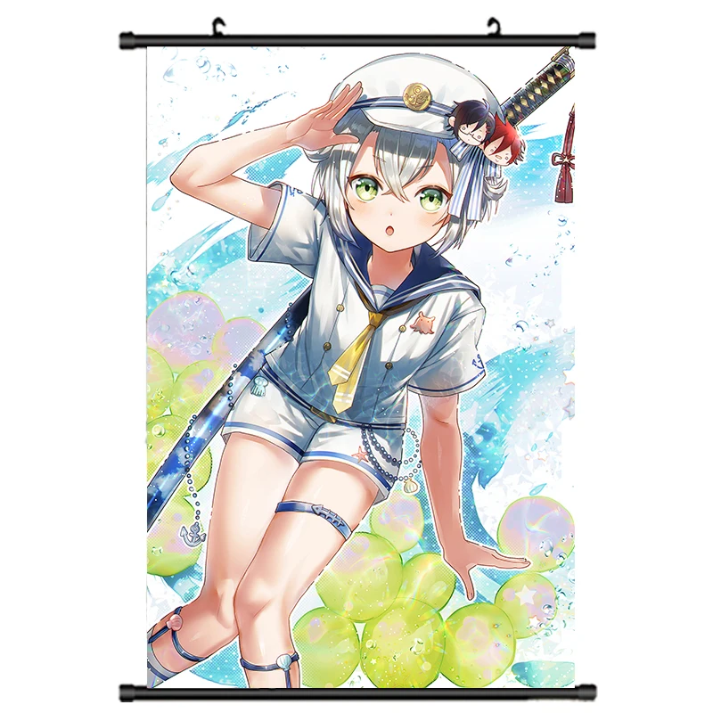 

Japanese Decorative Picture Anime Touken Ranbu Online Mikazuki Munechika & kogitsunemaru Home Decor Wall Scroll Poster