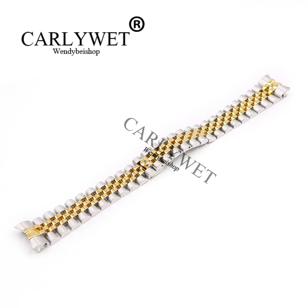 Браслет CARLYWET из нержавеющей стали для наручных часов Юбилейный двухцветный