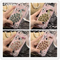 luxury bling rhineston diamond peacock case cover for iphone 11 12 13 pro max x xs max xr 5s 6s 7 8 plus soft phone case cover