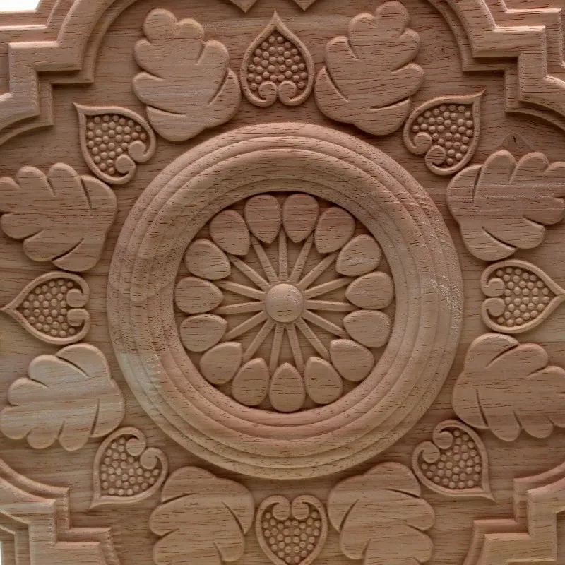 RUNBAZEF круглая резьба аппликация из натурального дерева мебель шкаф неокрашенные