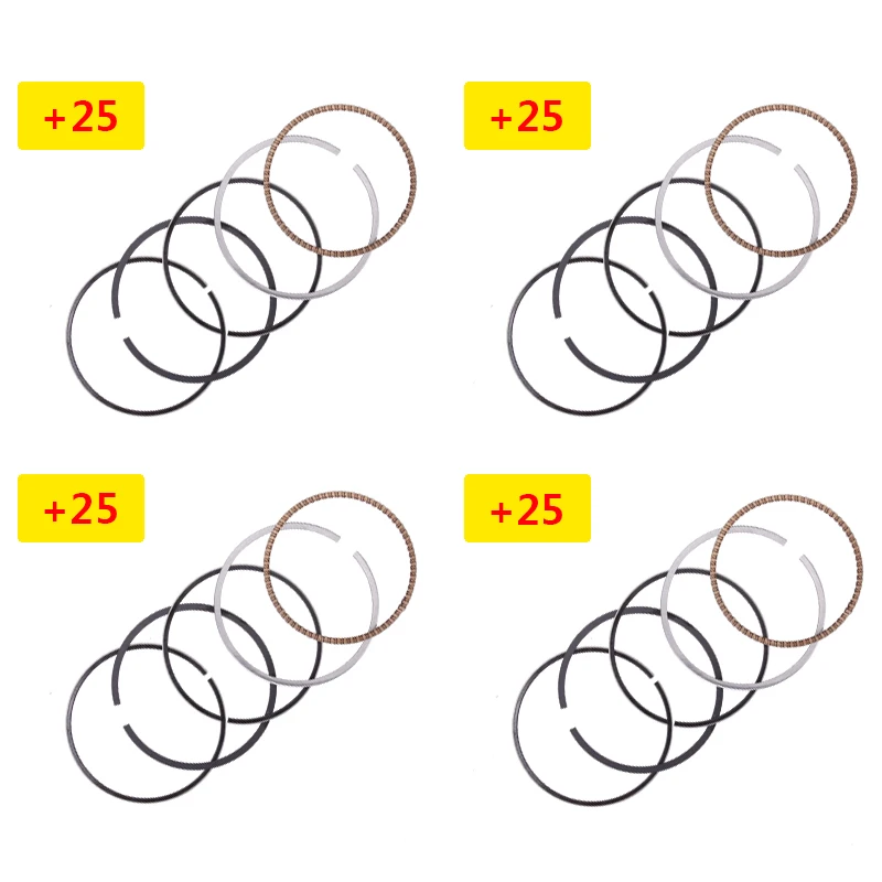 4 Set add 25 Цилиндр двигателя для мотоциклов диаметр деталь поршня кольца для HONDA CBR250 MC17 MC19 MC22 Hornet 250 JADE 250 1987-1998 CBR250RR - Цвет: 4 Set add 25