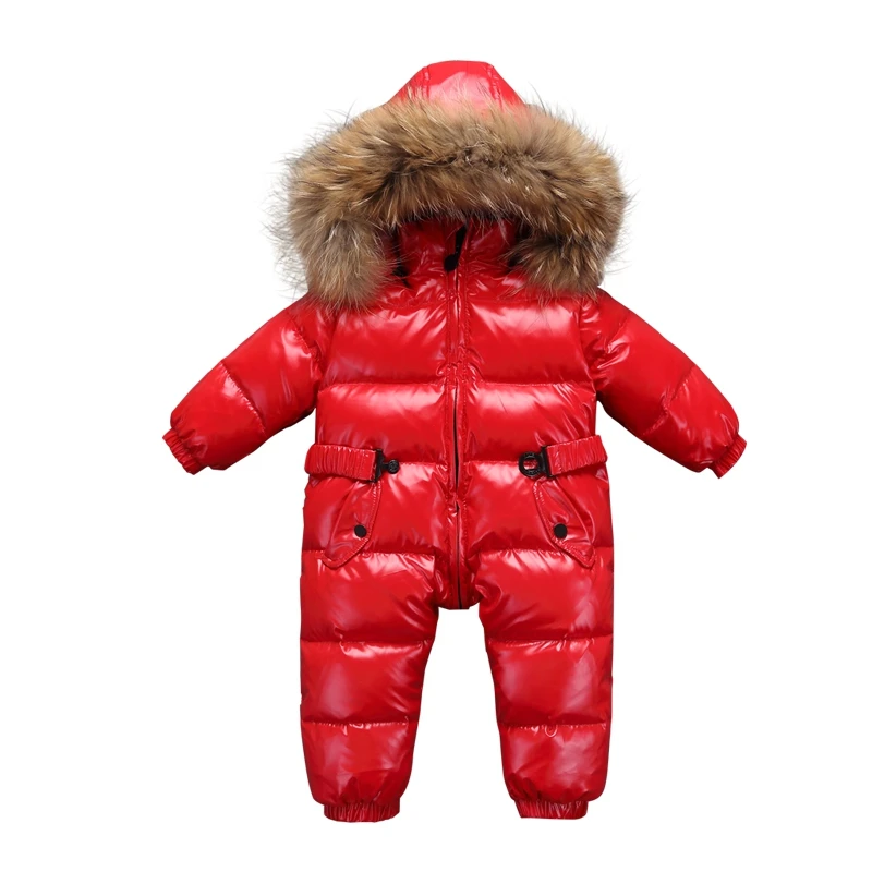 

Newborn baby snowsuit natural collar winter warm clothes boy down jacket coat winter jackets girls toddler boys winter coat