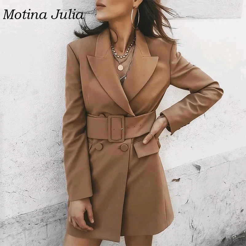 Женский двубортный Блейзер motin julissa трендовый блейзер с поясом и верхняя одежда