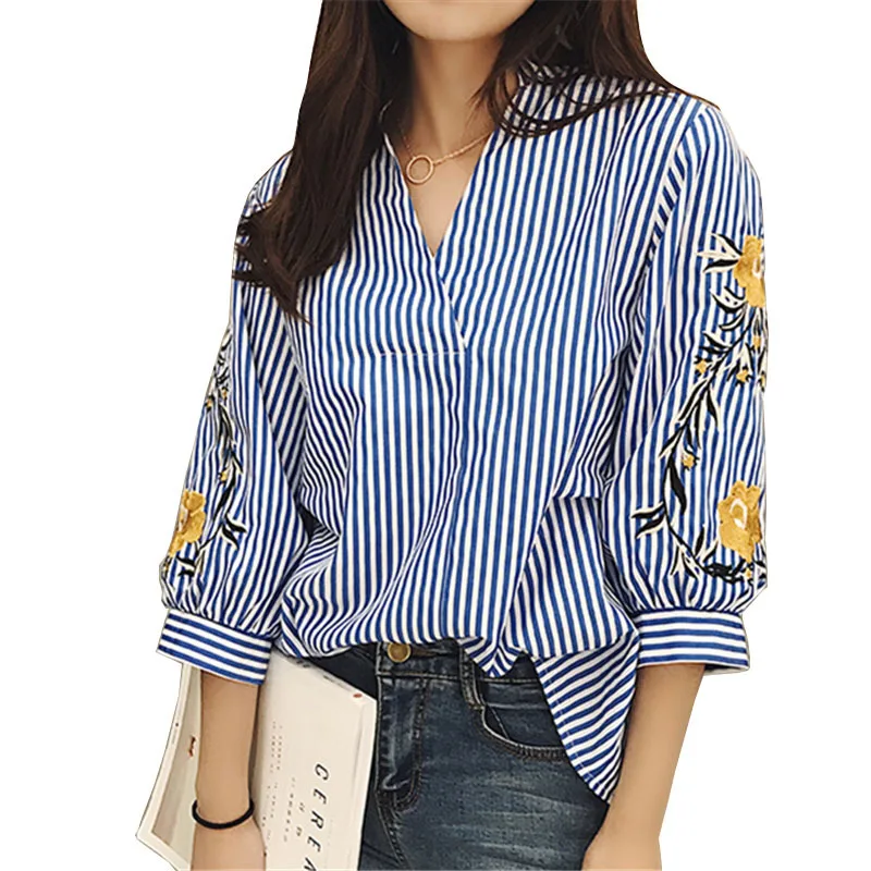 

Elegant Ruffles White Blouse Shirt Women Tops 2018 Long Sleeve Embroidery Flowers Blouse Casual Blusas Chemise Femme