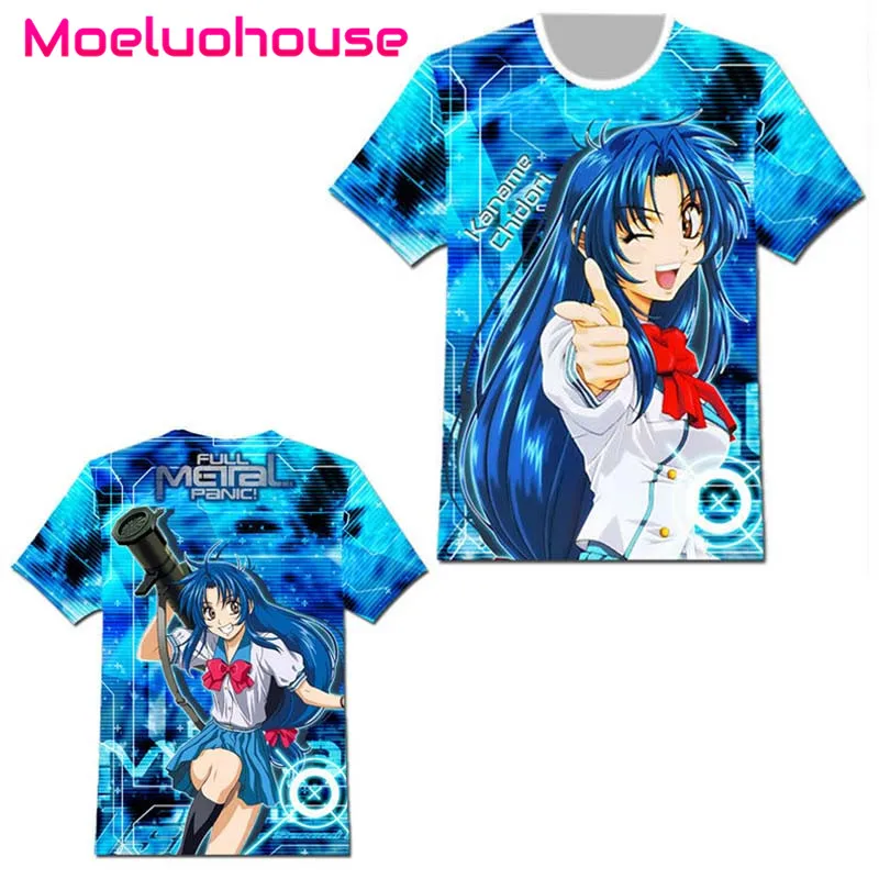 Металлический паника Kaname Chidori аниме T рубашка костюм косплей футболки короткий