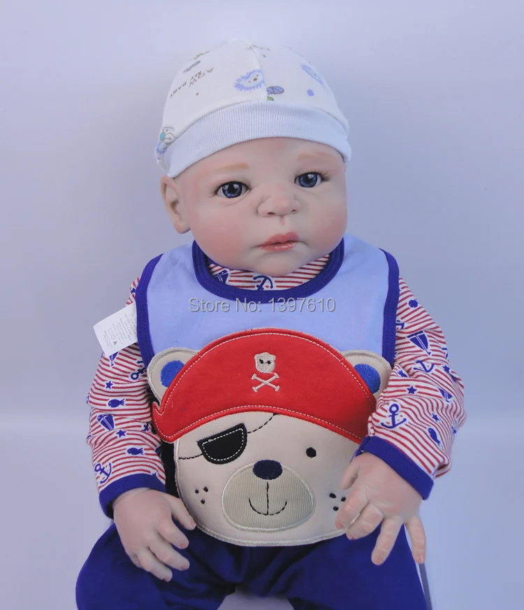 23 inches high quality soft silicone pure manual reborn dolls Realistic simulation baby doll collectible toys free shipping | Игрушки и