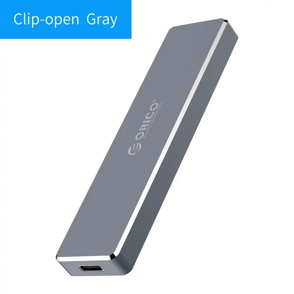 Чехол ORICO SSD M.2 NVME, чехол на жесткий диск s Mini Clip, чехол для хранения 2 ТБ M.2 Key To USB 3,1, корпус для жесткого диска - Цвет: Clip-open Gray