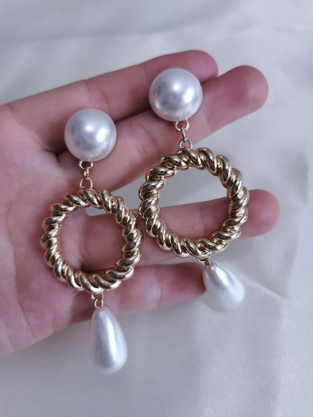 Glam ретро серьги-капли с искусственным жемчугом и вырезами, золотые модные трендовые Brincos runway Boucle d'oreille, корейский стиль