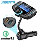 FM-передатчик JINSERTA, Bluetooth, Автомобильный MP3-плеер, беспроводной автомобильный модулятор, громкая связь, автомобильный комплект QC3.0, поддержка TF, USB, AUX