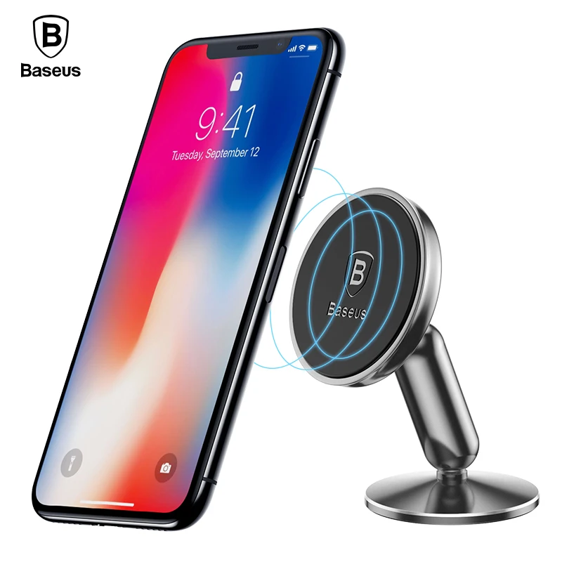 Автомобильный держатель для телефона Baseus для iPhone X, 8, 7, samsung, S9, S8, держатель для мобильного телефона, поддержка gps, магнитный автомобильный держатель на 360 градусов