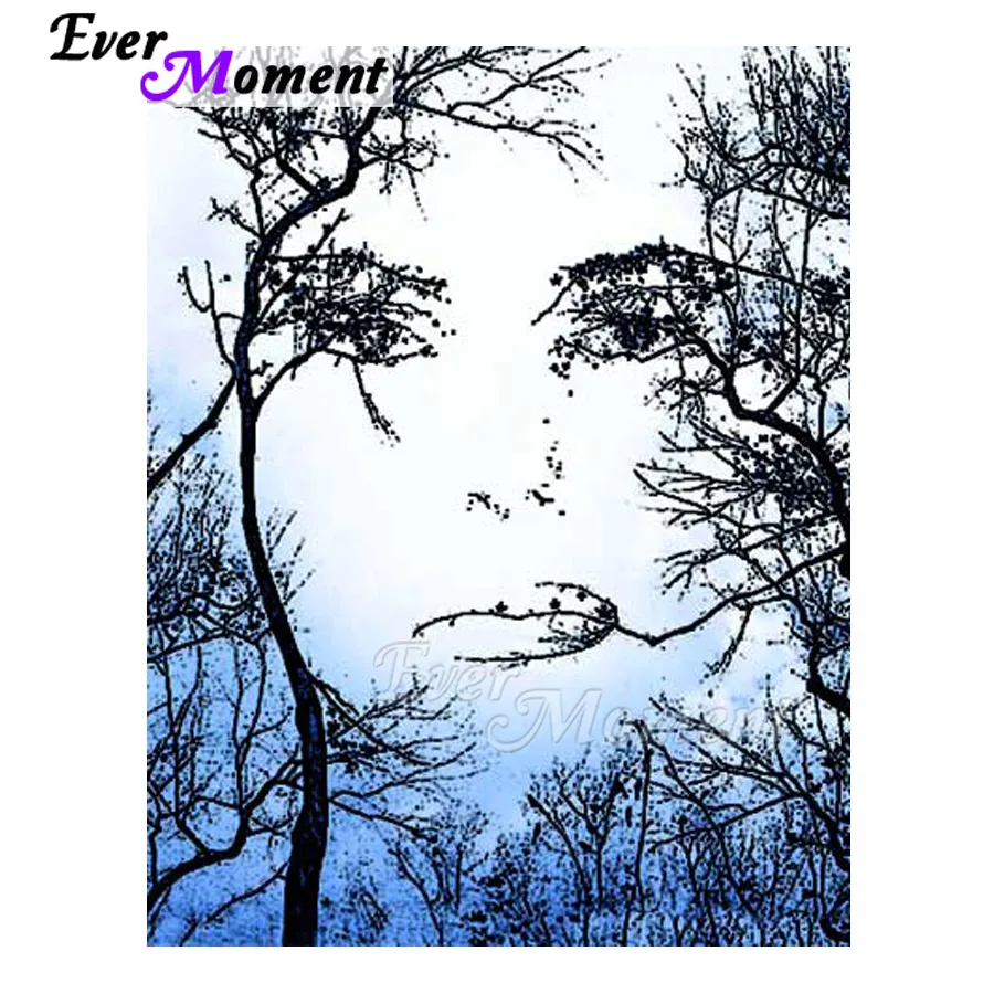 Ever Moment Алмазная картина на дереве женское украшение для лица алмазная вышивка