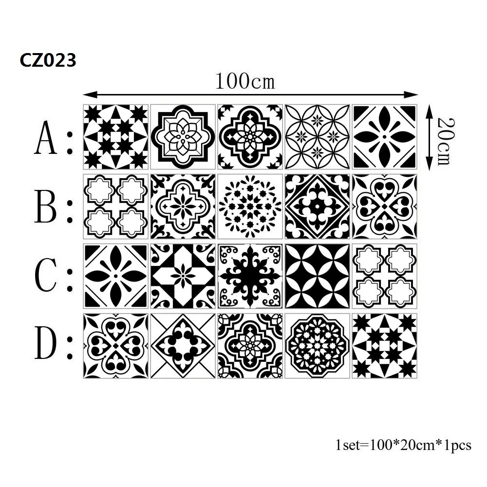 Наклейки на стену виниловые 20 х20 см 5 шт. художественная наклейка для дома