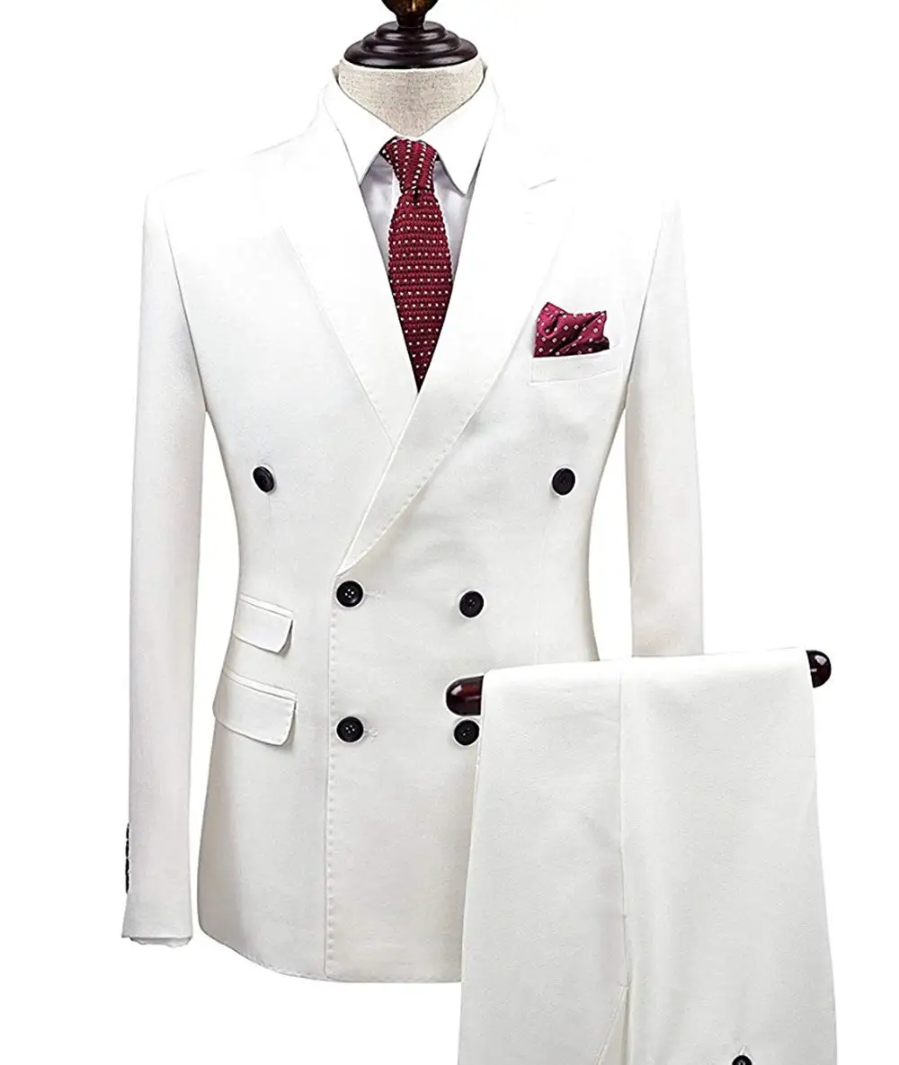 Men Suit 2 Piece Double Breasted Blazer Tuxedos Lapel For Wedding Formal Business Suits 2023 New