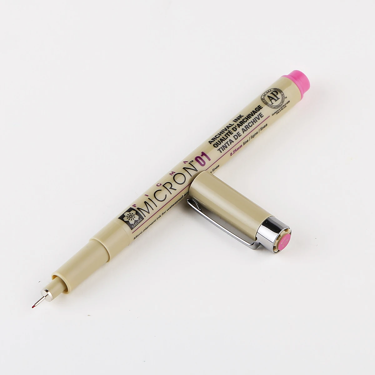 01 025mm rose red 1 шт., ручка SAKURA Micron 0,25 мм, 0,45 мм, карандаш, маркер, акварельные маркеры для профессионального рисования, эскиз манга, товары для рукоделия - Цвет: 01 025mm rose red
