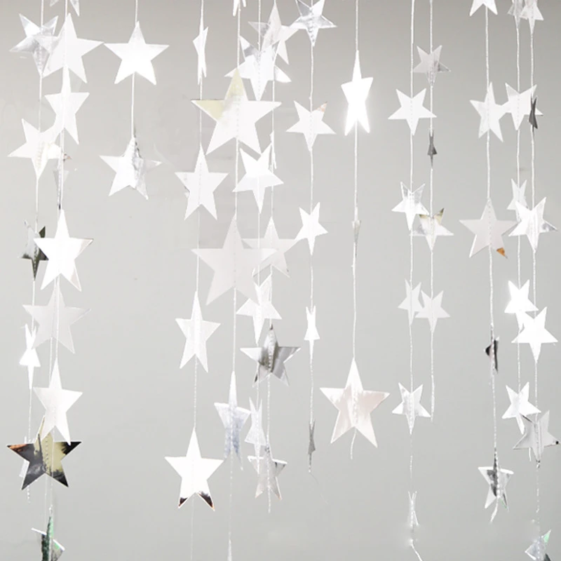 Гирлянда с блестками и звездами 4 м|props photobooth|props decorationprops wedding |