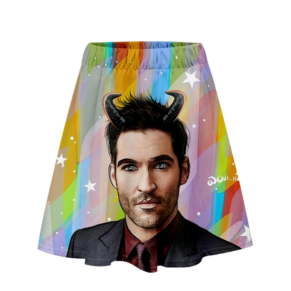 Lucifer/юбка с 3D принтом Повседневная летняя модная женская повседневная юбка для