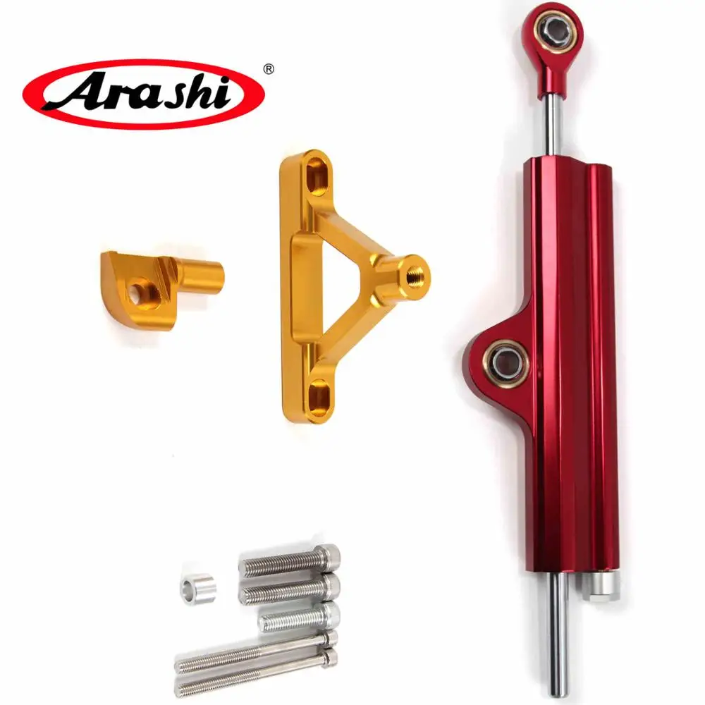 Red Gold Bracket Араши рулевой демпфер стабилизатор для KAWASAKI Ninja ZX6R 2007 2008 ZX-6R Двигателя аксессуары алюминиевые Кронштейны нержавеющей - Цвет: Red Gold Bracket